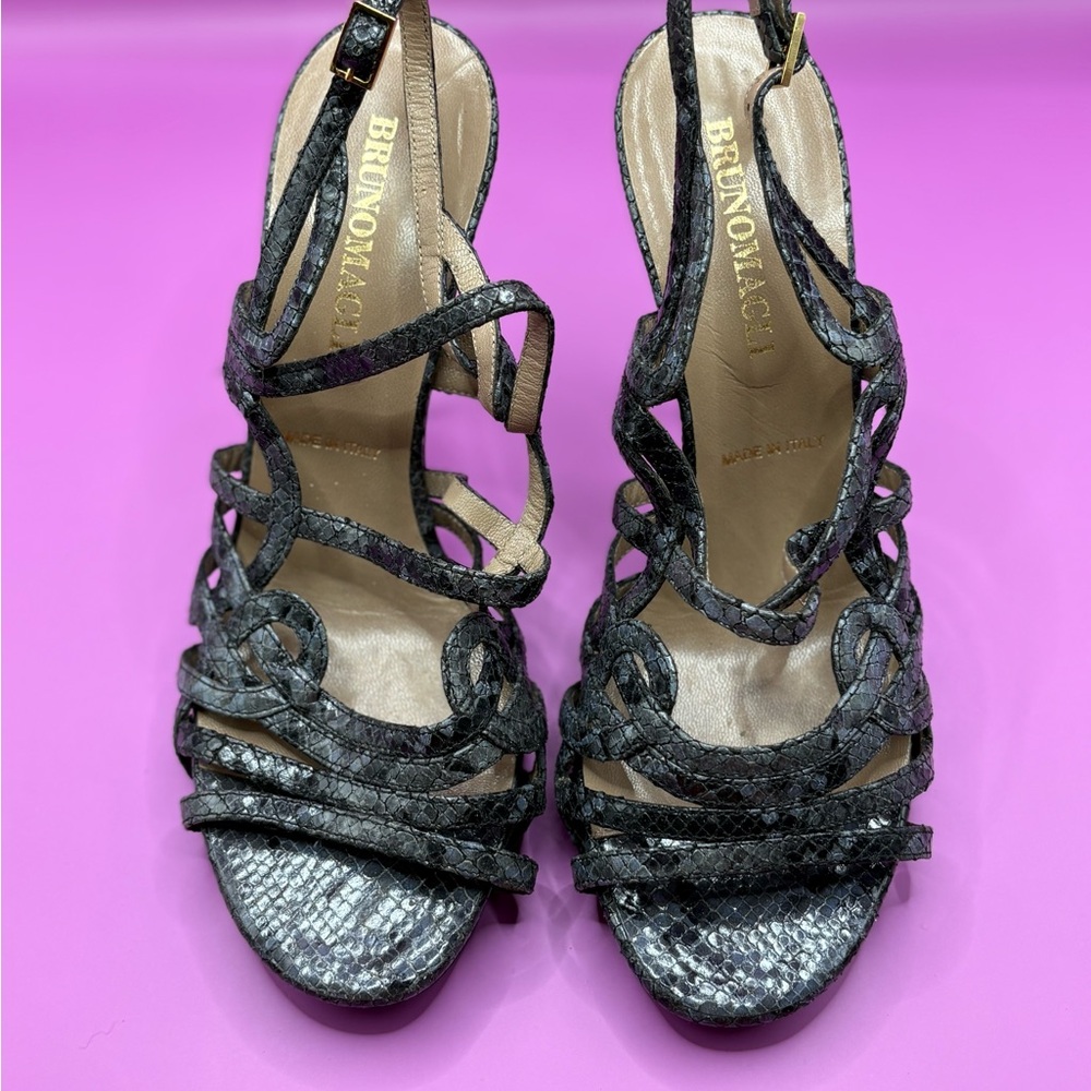 Bruno Magli Women's Black Strappy Y2K heels